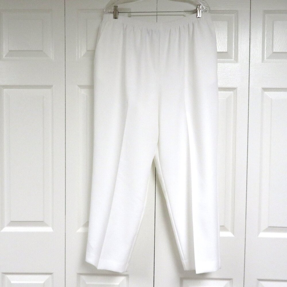 Alfred Dunner Classic Pants 18 White Solid 30" Inseam